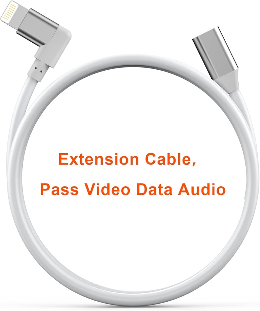 Amazon.co.jp: iPhone充電器延長ケーブル、[Apple MFi認証] 90度